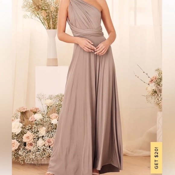 Champagne Convertible Wrap Dress Size Medium Voted Number 1 Dress on Earth - Picture 3 of 15